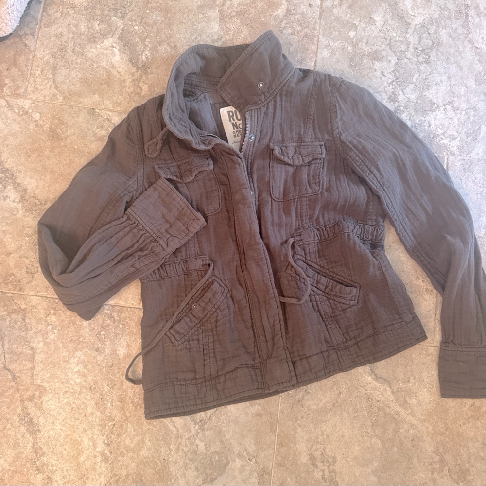 Ruehl no.925 green/brown cotton utility jacket size xs